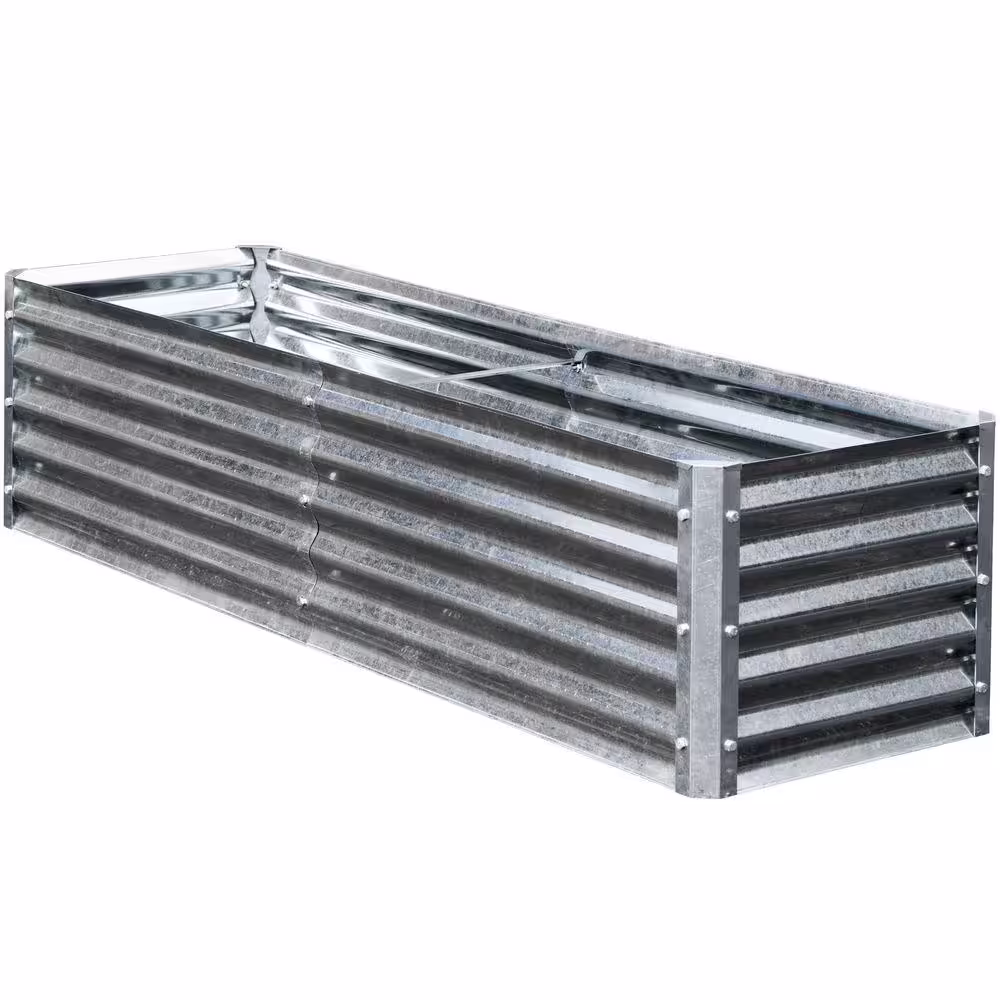 EarthMark Alto Series 36 in. x 17 in. Galvanized Metal Raised Garden Bed Extension Set