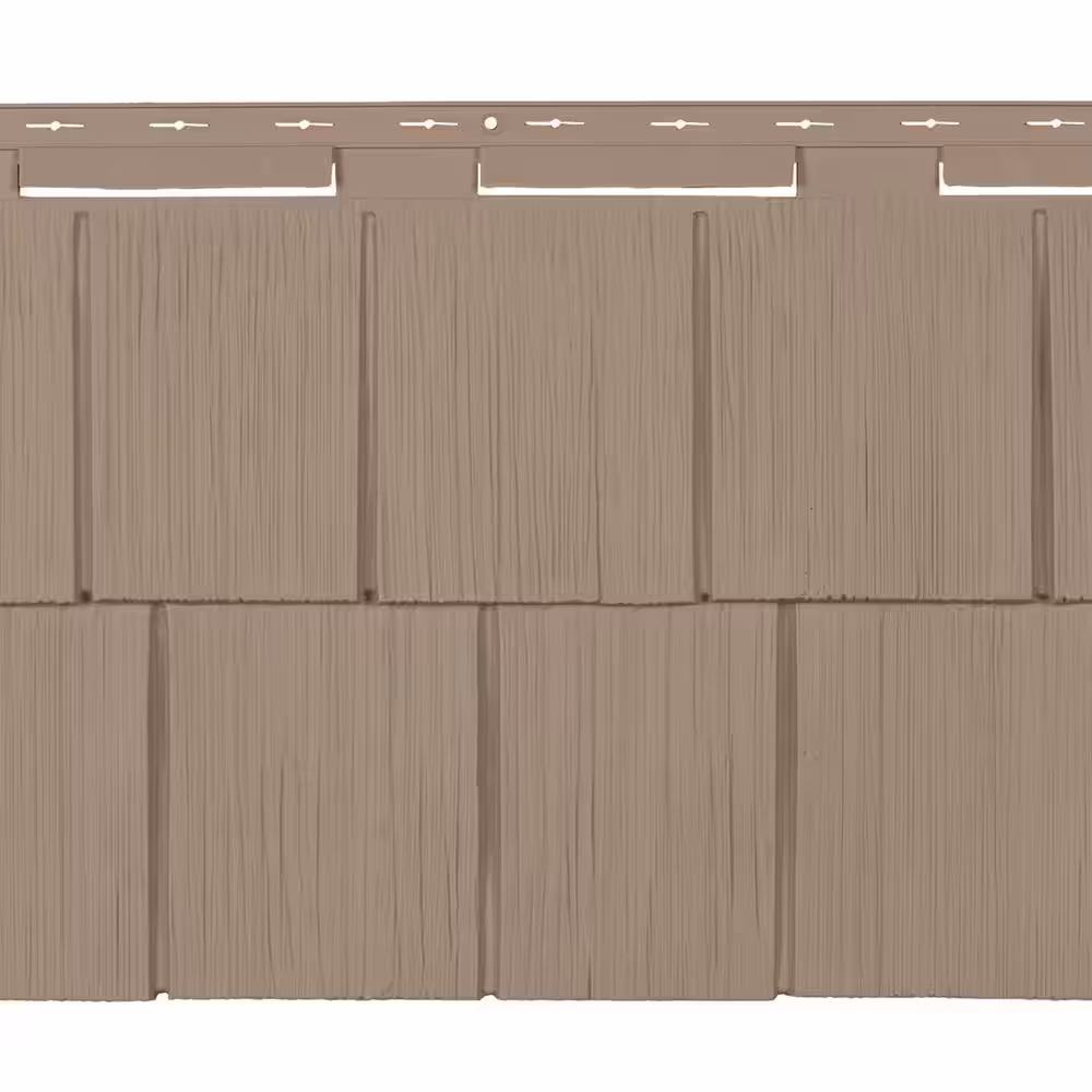 None NovikShake 14.5 in. x 48.75 in. RS RoughSawn Shake Polymer Siding in Khaki (12 Panels Per Box, 48.8 sq. ft.)