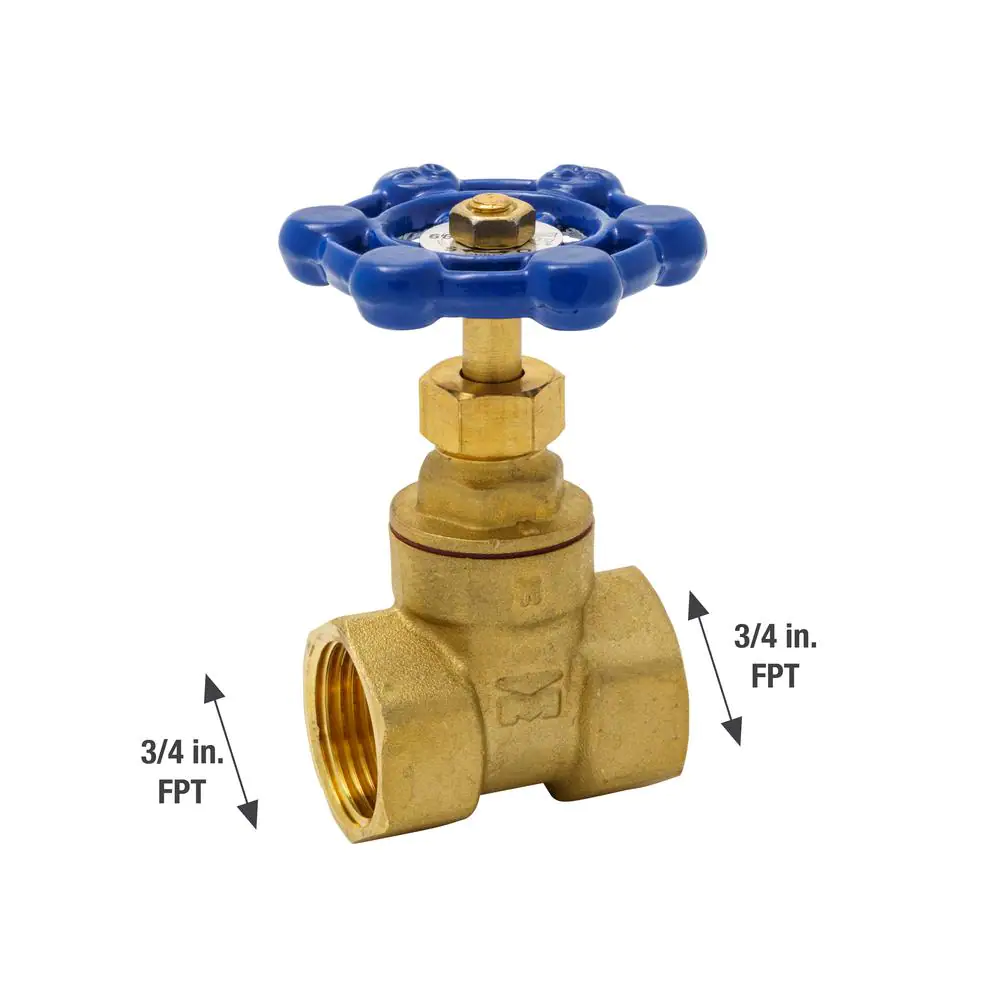 Everbilt 3/4 in. x 3/4 in. Brass FPT Compact-Pattern Threaded Gate Valve