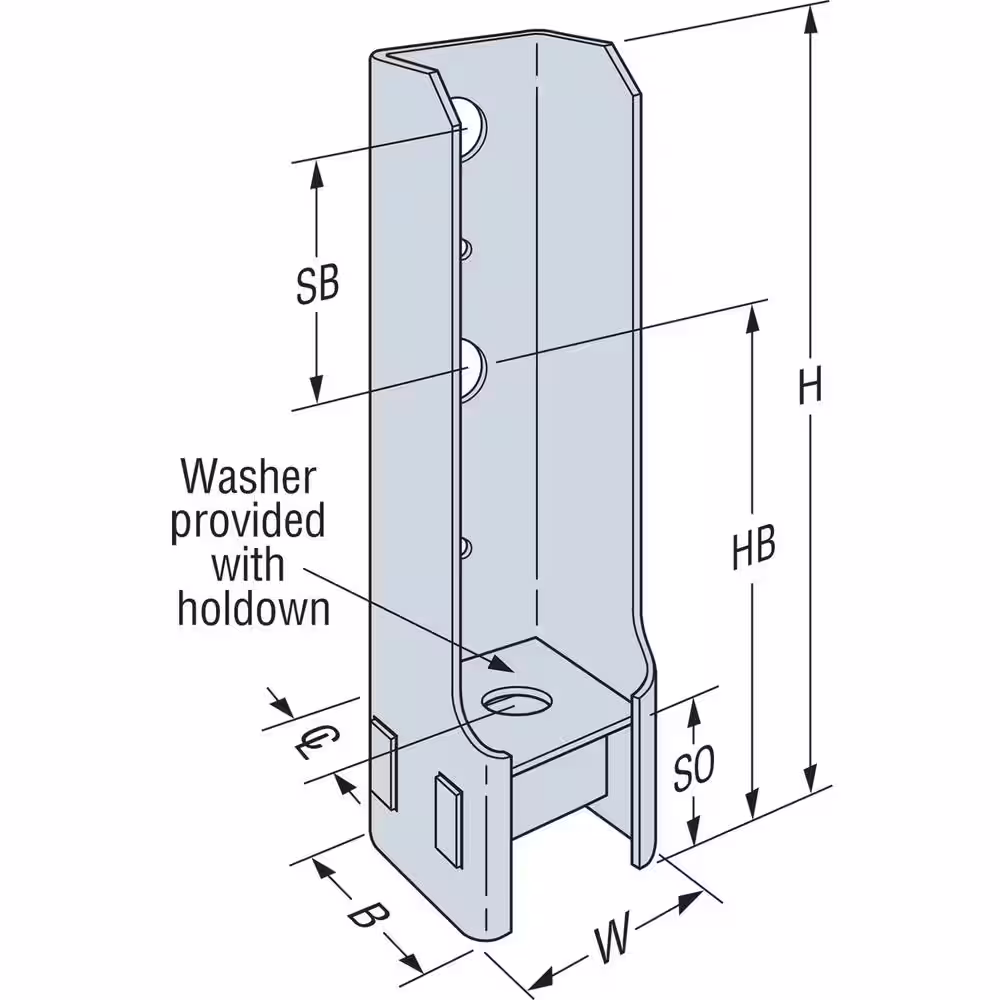 Simpson Strong-Tie HDB 9-3/8 in. Galvanized (G90) Bolted Holdown