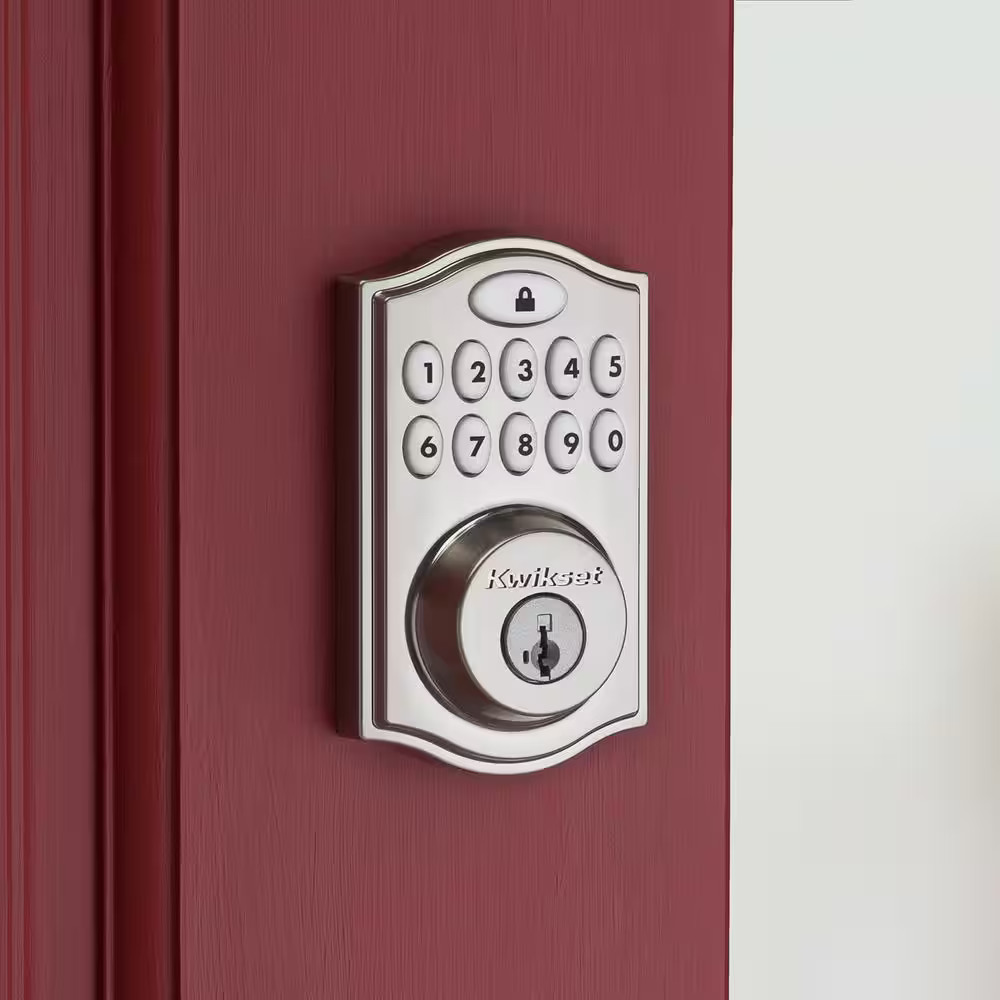 Kwikset SmartCode 914 Zigbee 3.0 Satin Nickel Single Cylinder Electronic Deadbolt Featuring SmartKey Security
