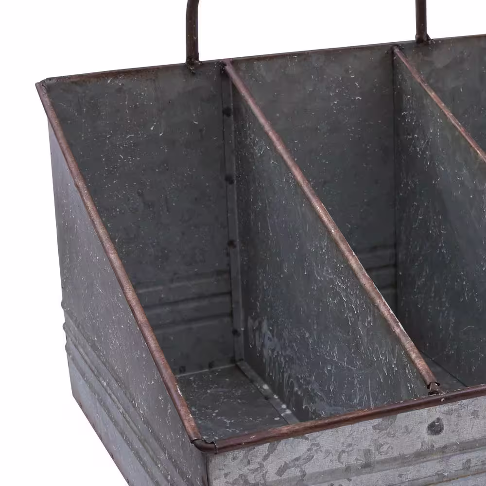Park Designs Rustic Galvanized 3-Slot Organizer