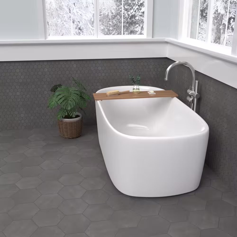 Marazzi Moroccan Concrete Charcoal 11 in. x 10 in. Glazed Ceramic Hexagon Mosaic Tile (0.81 sq. ft./Each)
