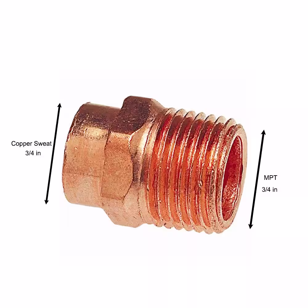 Everbilt 3/4 in. Copper Pressure C x MPT Male Adapter