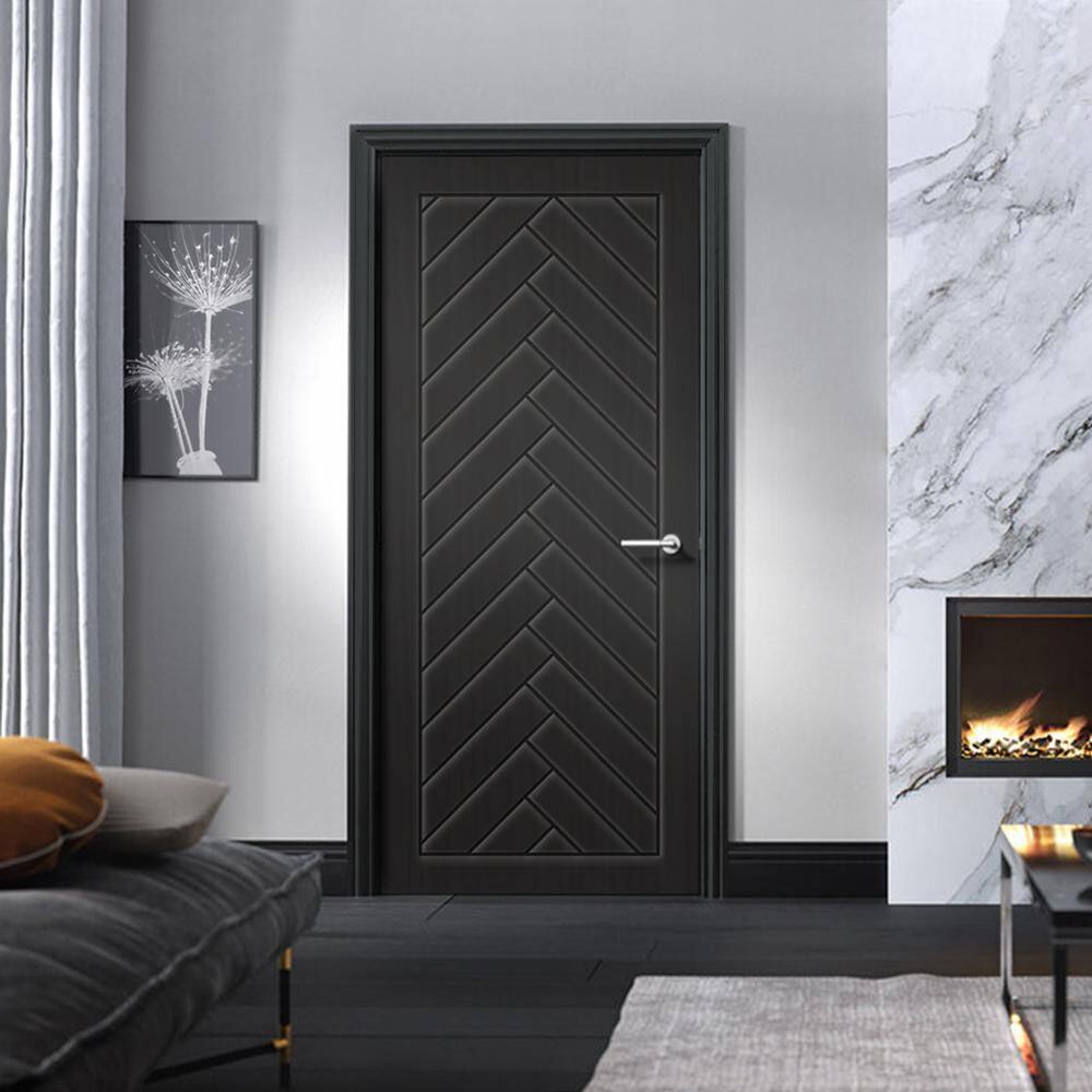 CALHOME 36 in. x 80 in. Hollow Core Black Stained Composite MDF Interior Door Slab