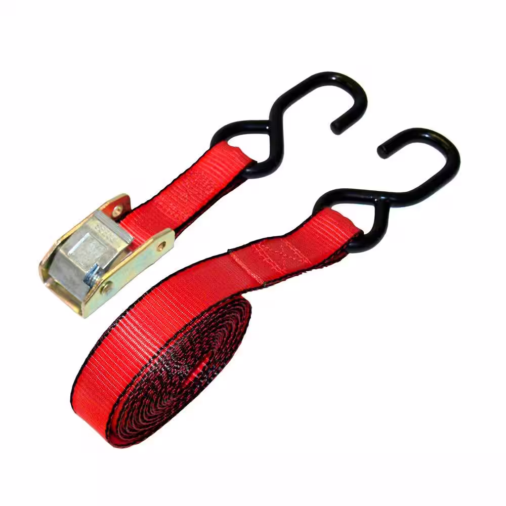 EVEREST Ready Pack 1 in. x 15 ft. Red Cam Buckle 1500 lbs./S-Hook (12 per Box)