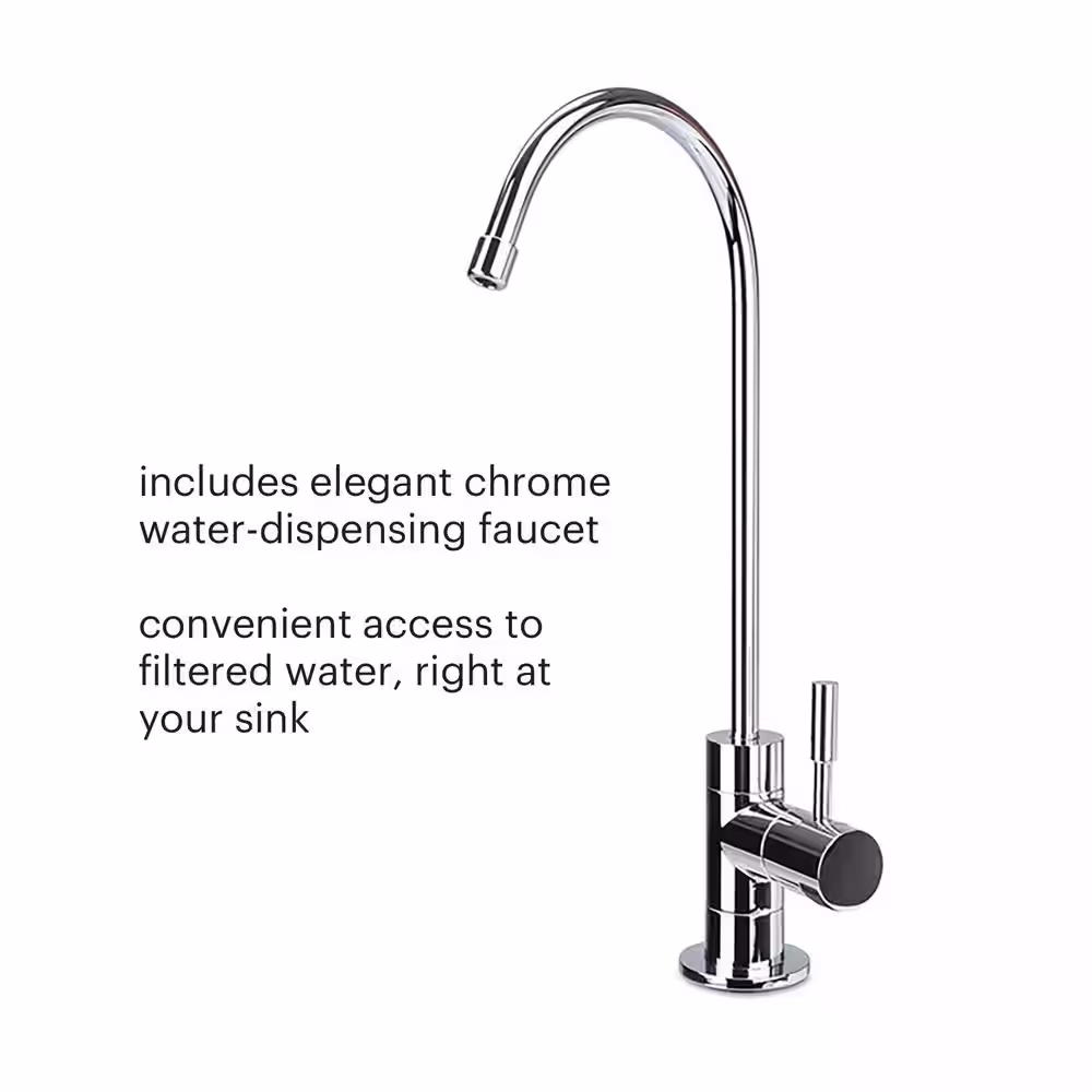 Brondell Coral 3 Stage WQA Gold Certified Undercounter Water Filtration System with Over 99% Lead Reduction in White