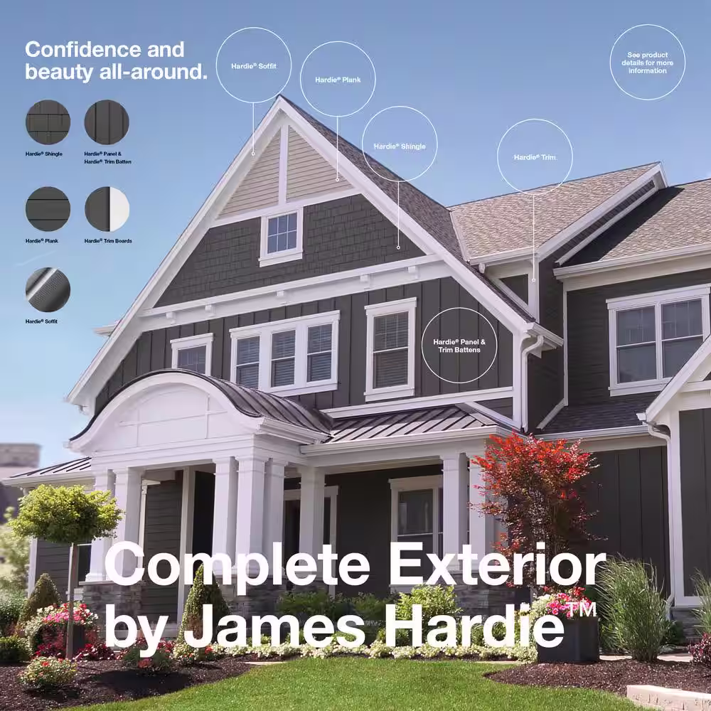 James Hardie Statement Collection Hardie Plank HZ5 8.25 in. x 144 in. Fiber Cement Smooth Lap Siding Arctic White