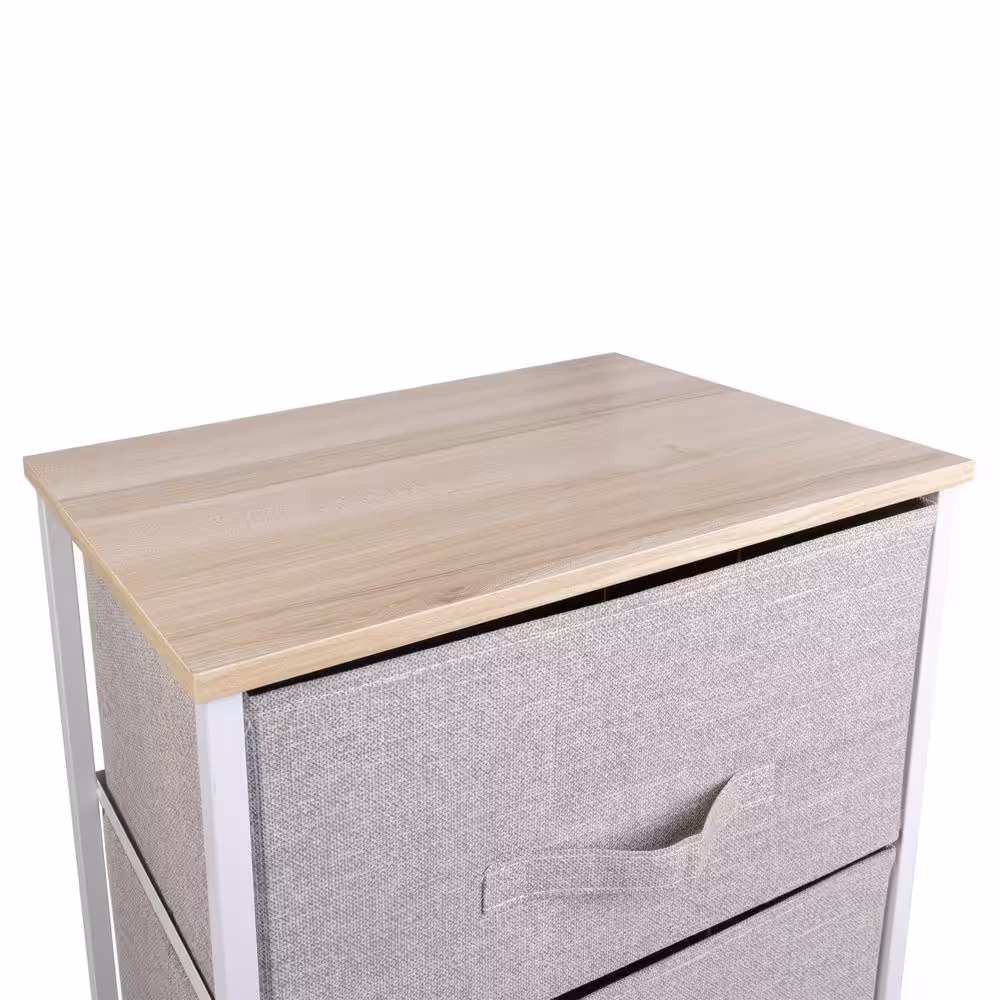 SIMPLIFY 17.7 in. D x 11.8 in. W x 28.75 in. H 3-Drawer Storage Chest in Beige
