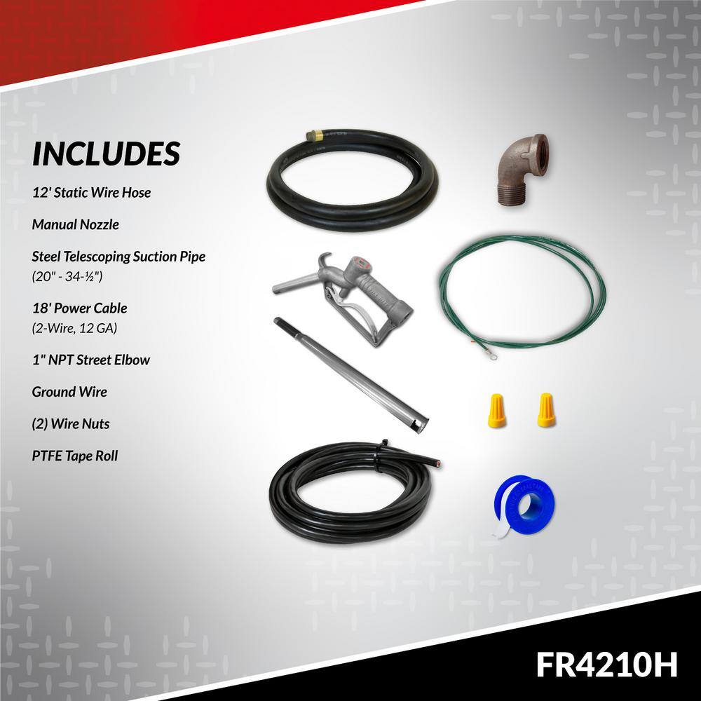 FILL-RITE 12-Volt 20 GPM 1/4 HP Fuel Transfer Pump (Manual Nozzle Package)