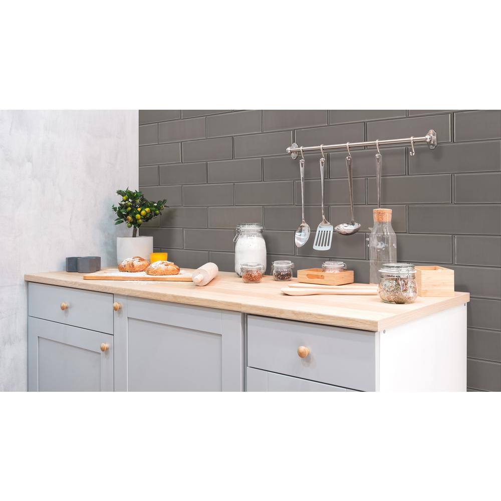MSI Puebla Pebble 4 in. x 12 in. Glossy Glass Subway Wall Tile (5 sq. ft./Case)