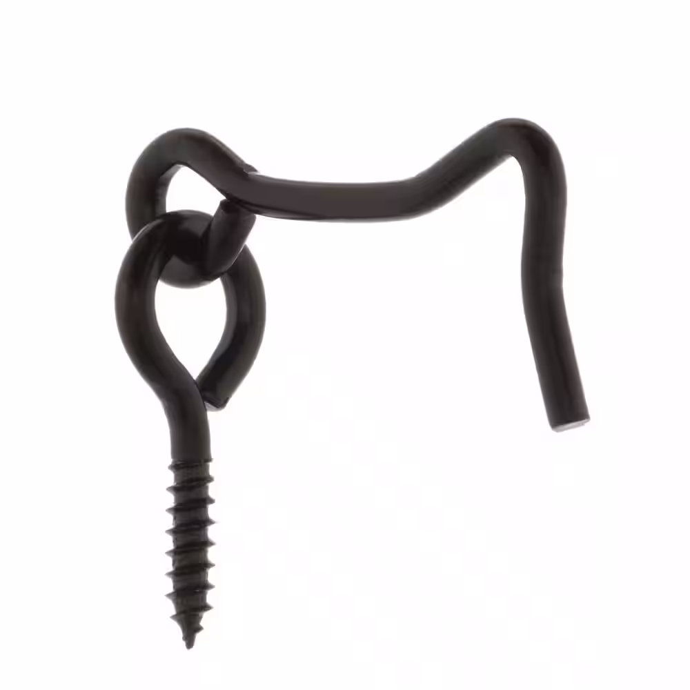 Everbilt 2 in. Black Hook and Eye (3-Pack)