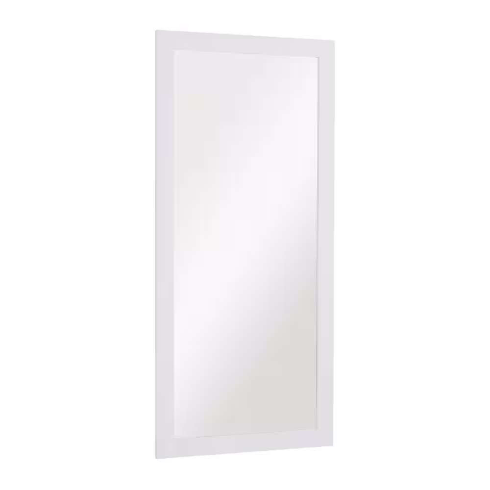 None 70 in. x 32 in. Rectangle Framed White Wall Mirror