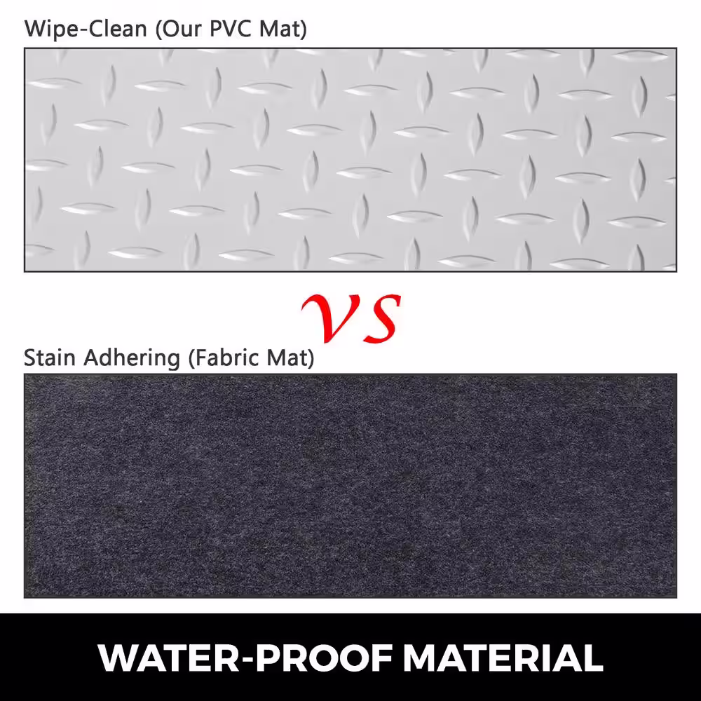 VEVOR Garage Floor Mat 3.6 ft. W x 25.5 ft. L Garage Mat 0.1 in. Thickness PVC Garage Flooring, Silver