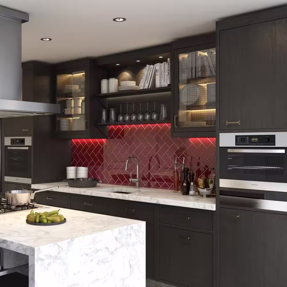 Giorbello Ruby Red 3 in. x 6 in. x 8 mm Glass Subway Wall Tile (5 sq. ft./case)