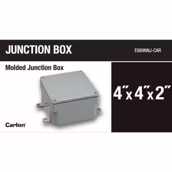 Carlon 4 in. x 4 in. x 2 in. Gray PVC Junction Box