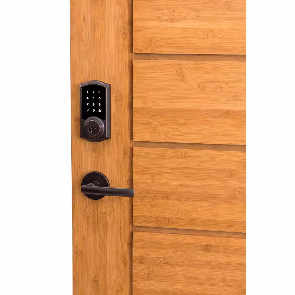 Kwikset Z-Wave SmartCode 916 Touchscreen Satin Nickel Single Cylinder Keypad Electronic Deadbolt Featuring SmartKey Security