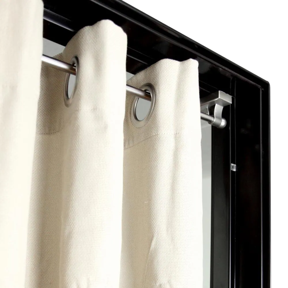 Rod Desyne 17 in. - 30 in. Magnetic Single Curtain Rod in White