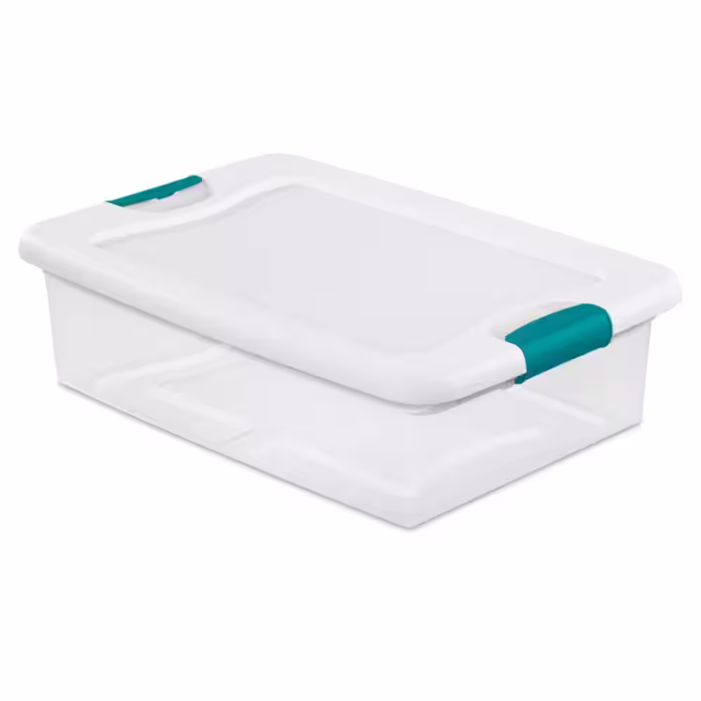 Sterilite 32 qt. Clear Stackable Latching Storage Box Containers, (18-Pack)
