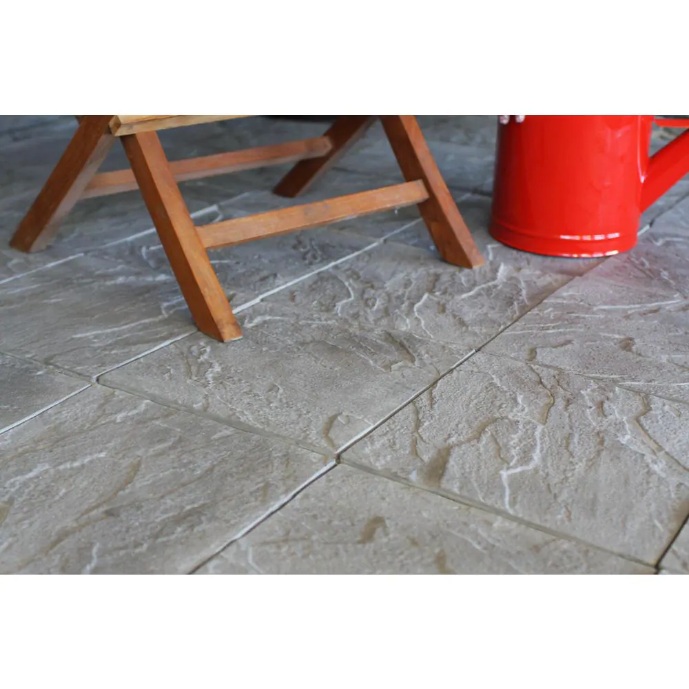 None 12 in. x 12 in. x 1.75 in. Pewter Wetcast Concrete Step Stone