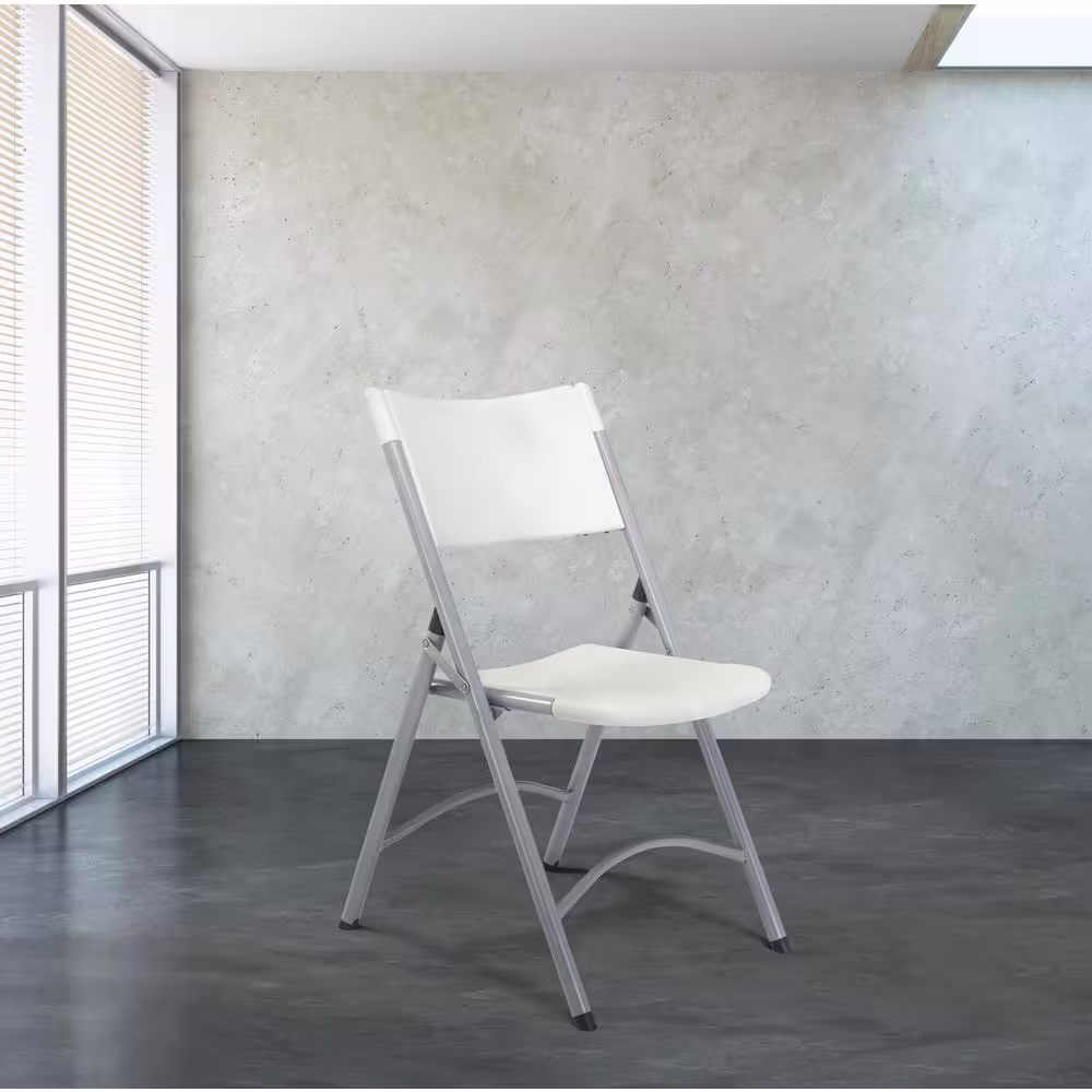 National Public Seating Grey Plastic Seat Outdoor Safe Folding Chair (Set of 4)