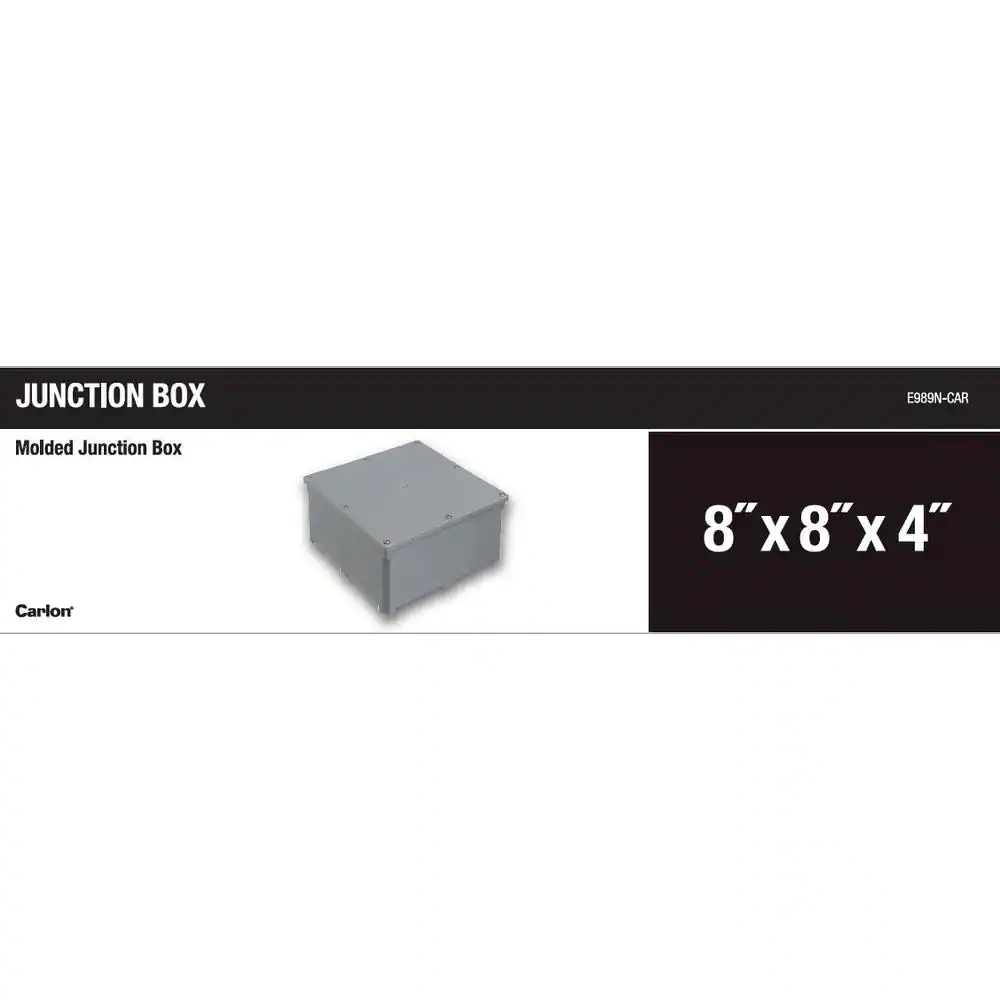 Carlon 8 in. x 8 in. x 4 in. Gray PVC Junction Box