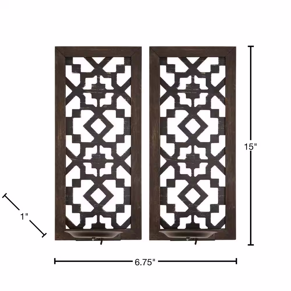 Stratton Home Decor Set of 2 Boho Laser Cut Sconce