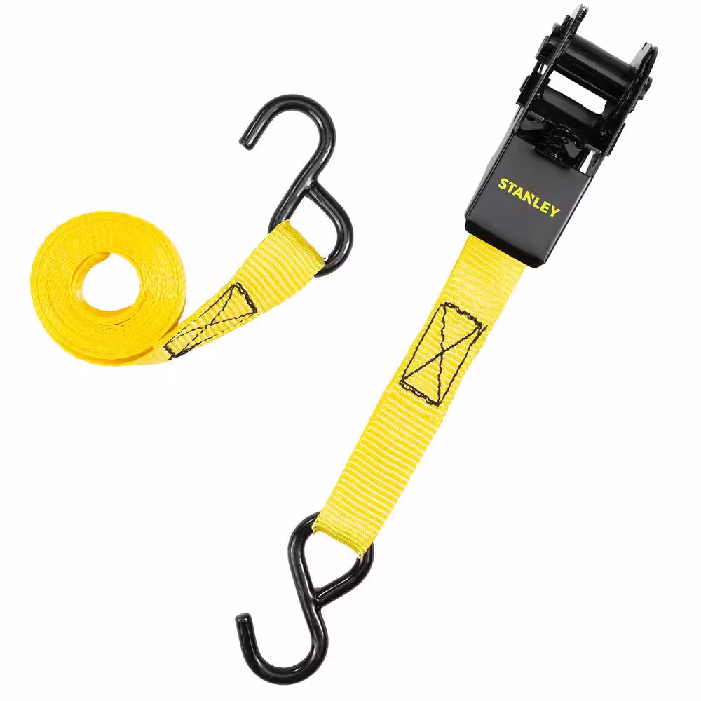 Stanley 1 in. x 10 ft./ 900 lbs. Break Strength Ratchet Straps (4-Pack)