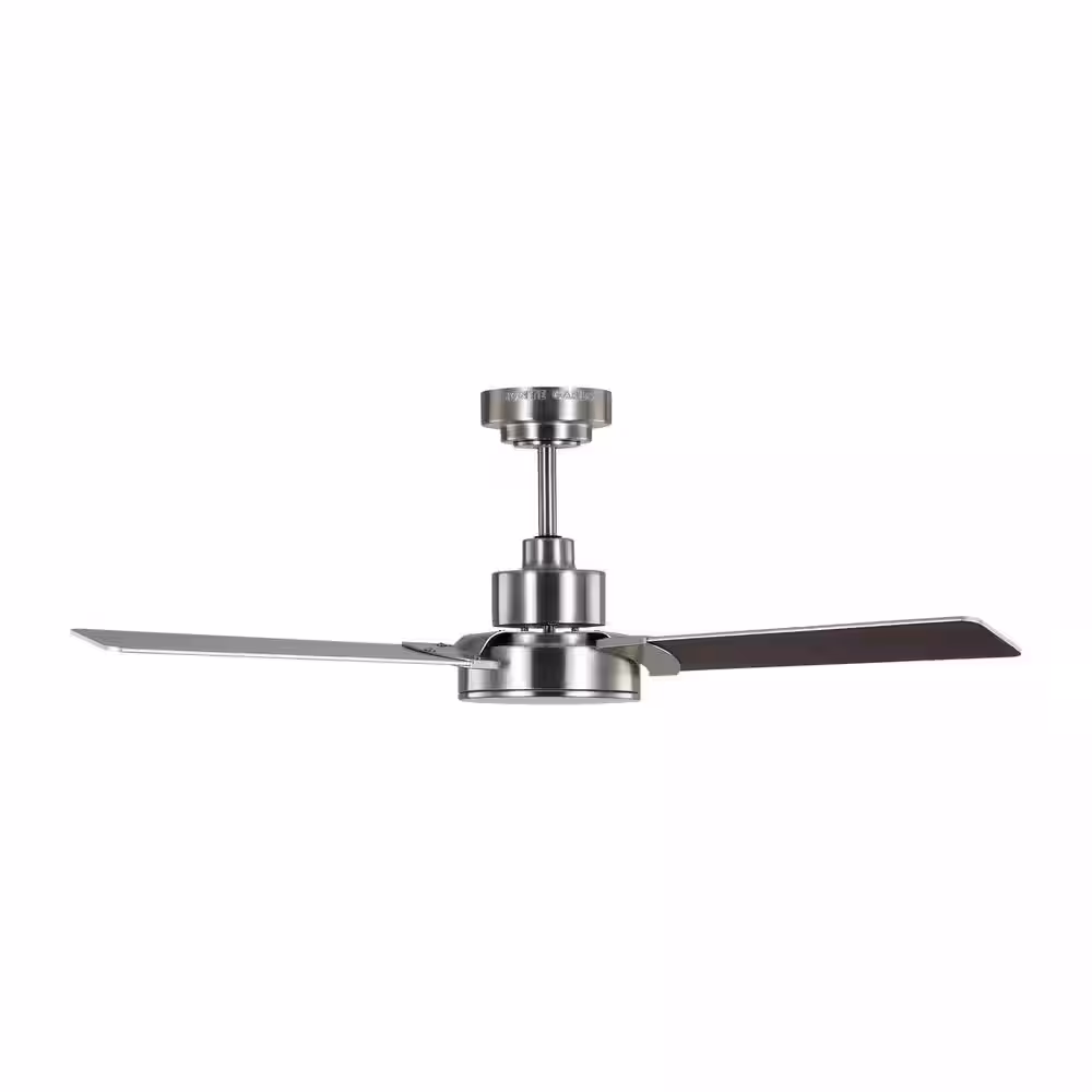 Generation Lighting Jovie 44 in. Integrated LED Indoor/Outdoor Brushed Steel Ceiling Fan with Light Kit, Wall Control and Reversible Motor