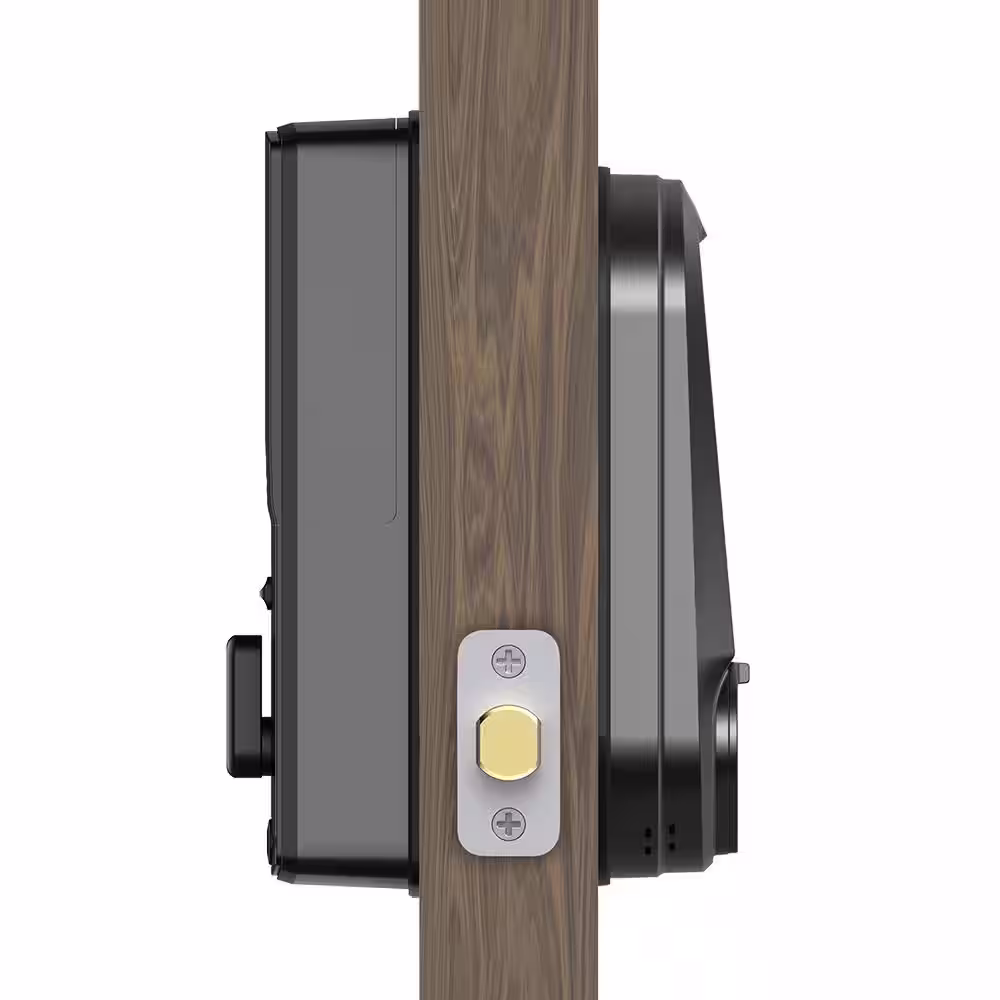 Lockly Vision Matte Black Deadbolt Smart Lock with Video Doorbell, 2-Way Audio, Keypad, 3D Fingerprint, Full Mobile App control