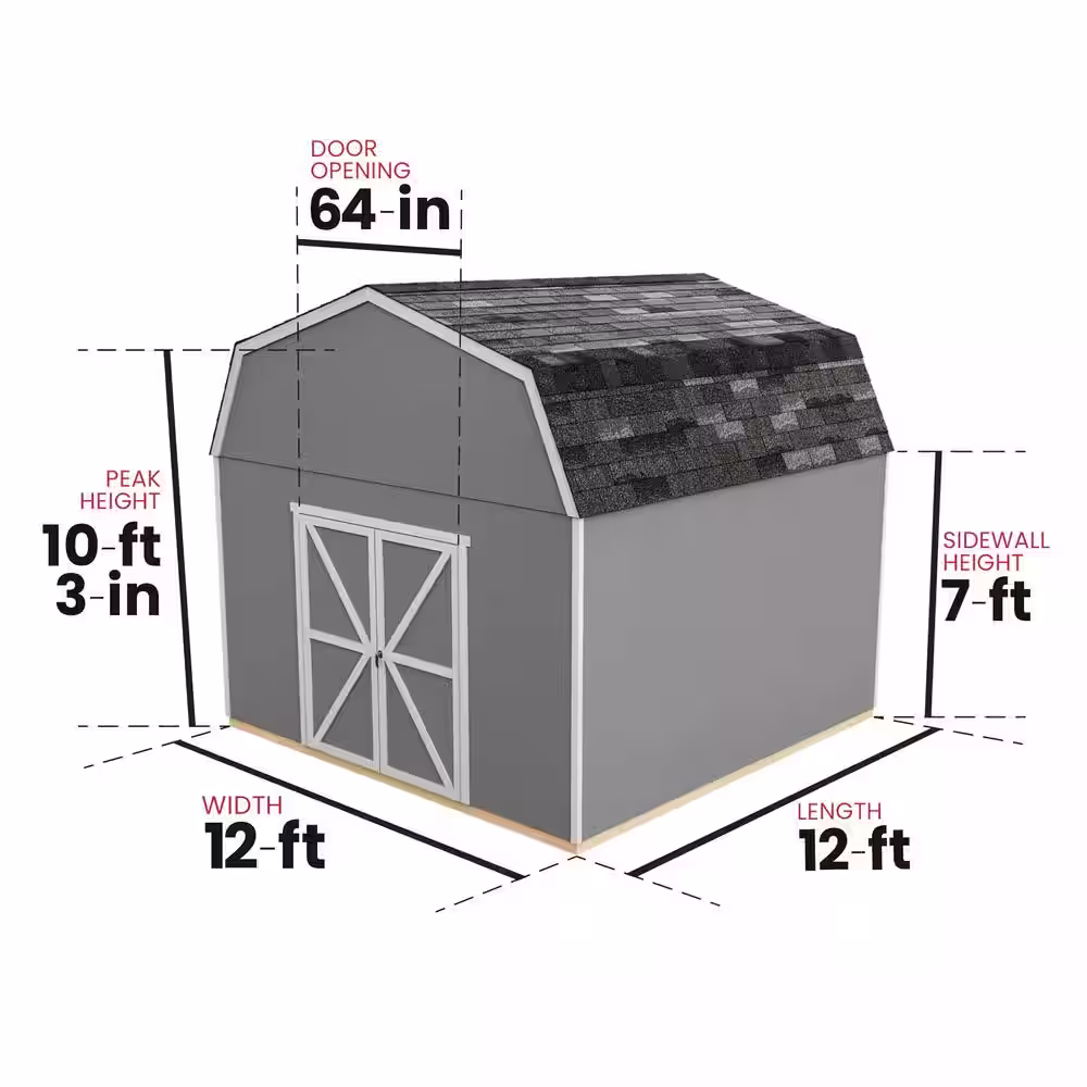 Handy Home Products Do-it Yourself Hudson 12 ft. x 12 ft. Outdoor Wood Storage Shed with Smartside and Floor system Included (144 sq. ft.)