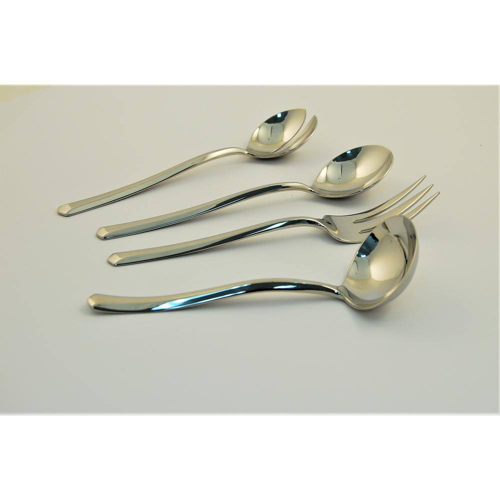None Roberto 4-Piece Stainless Steel Hostess Set (Service for 1)
