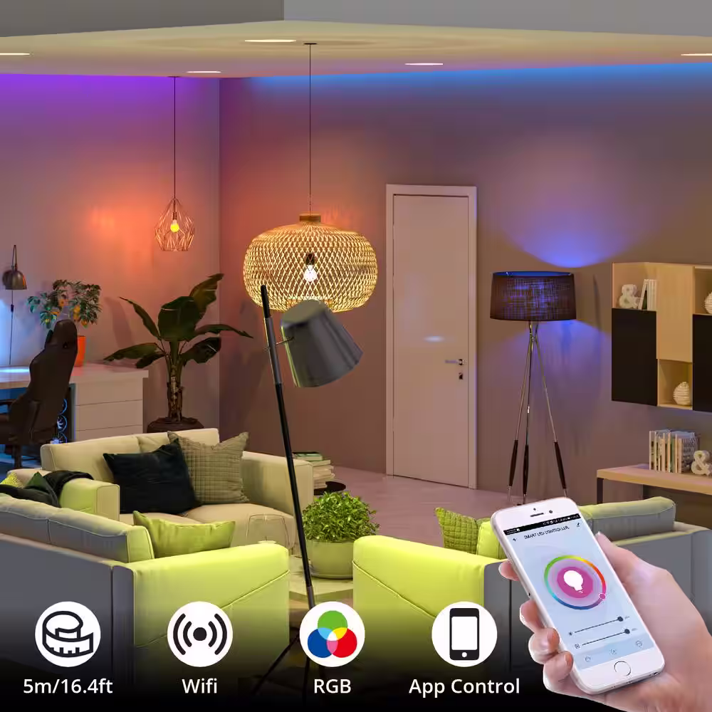 WBM SMART LED Multi-Color Strips Light, RGB Strips Light, Wi-Fi (1x5M) (Pack of 2)