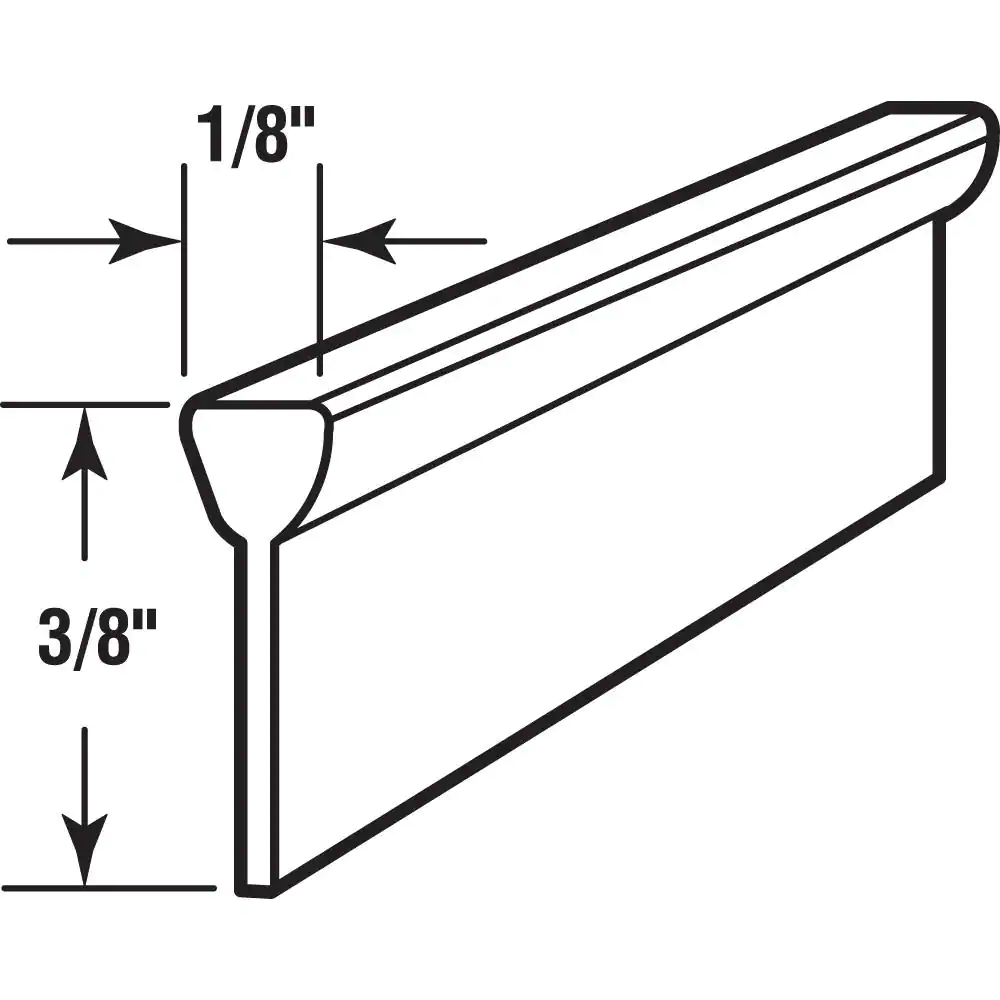 Prime-Line Storm Door Bottom Sweep Seal, Gray Vinyl, 37 in. Length, V-Shape Delta Style Design