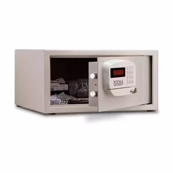 MESA 1.2 cu. ft. All Steel Hotel Safe with Electronic Lock, Cream