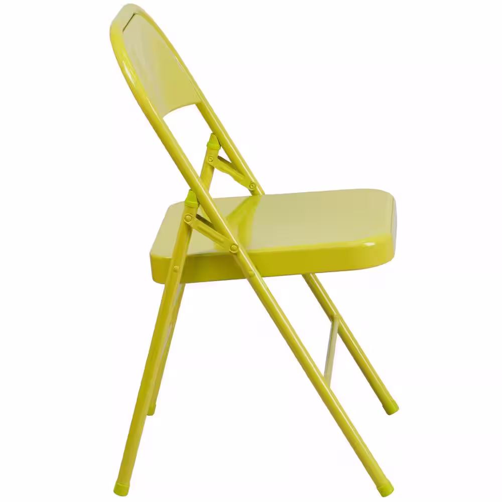 Flash Furniture Twisted Citron Metal Folding Chair (4-Pack)