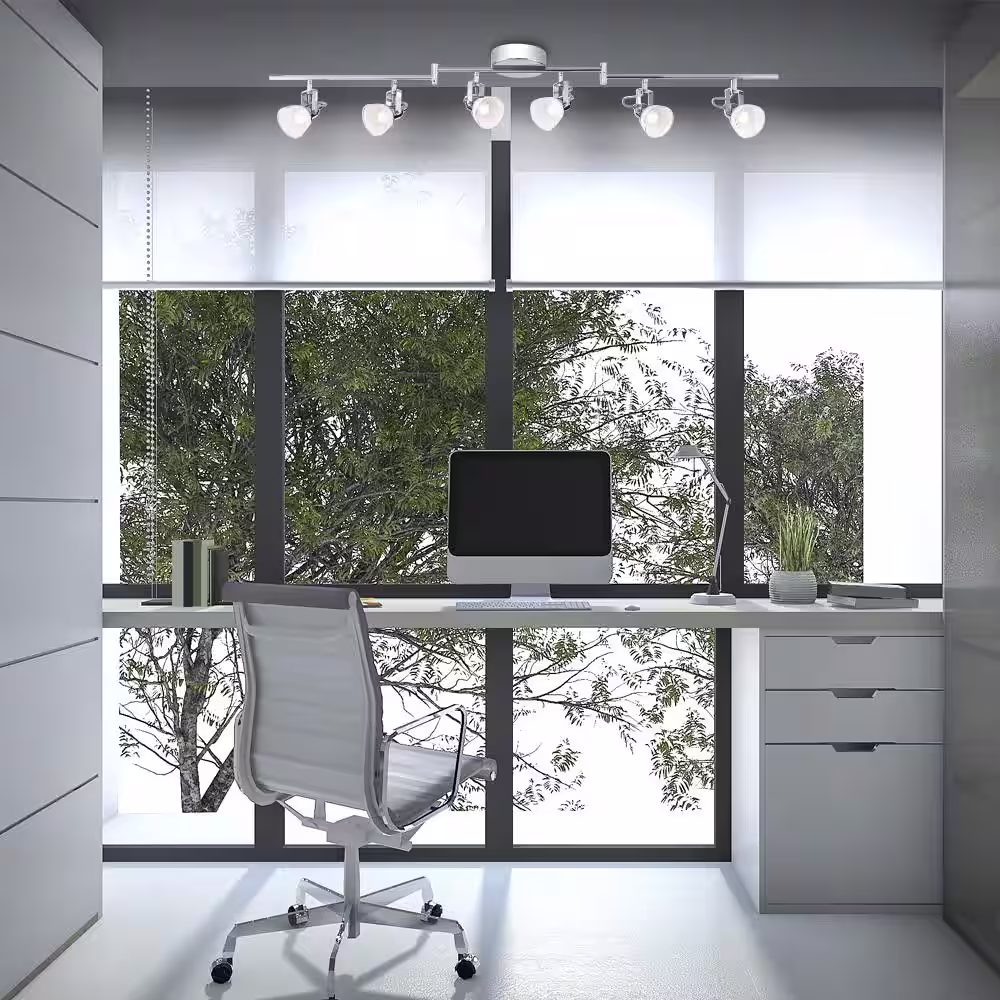 Hampton Bay 6-Light 4 ft. Chrome Integrated LED Track Lighting Kit