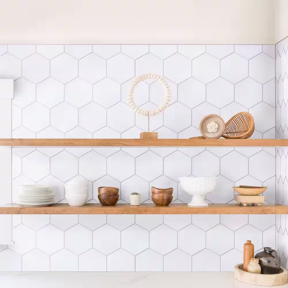 Merola Tile Horizon Hex Blanco 7-3/4 in. x 9 in. Ceramic Floor and Wall Tile (8.88 sq. ft./Case)