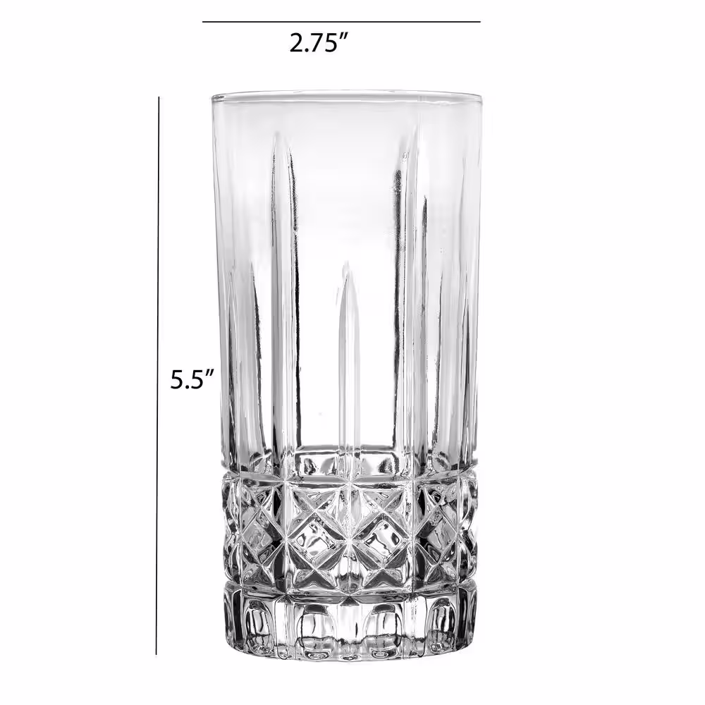 Lorren Home Trends 12 oz. Textured Highball Drinking Glass (Set of 6)