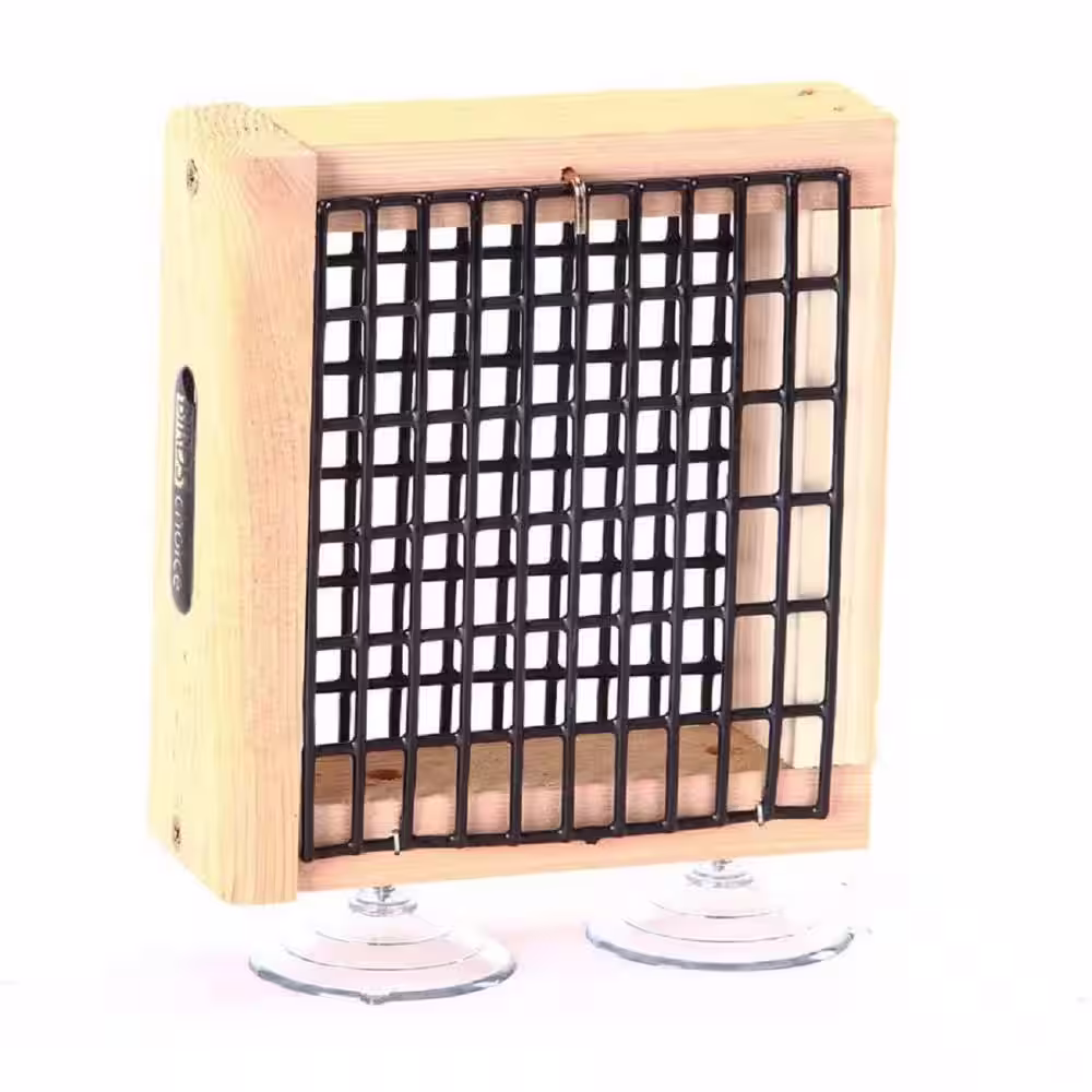 BIRDS choice Cedar Window-Mount Suet Feeder