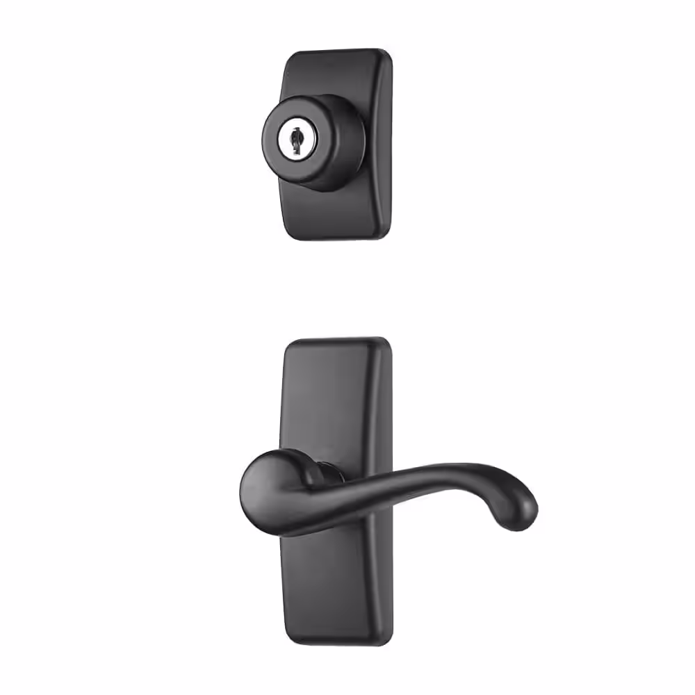 IDEAL SECURITY Matte Black GL Lever Set with Keyed Deadbolt (Matte Black)