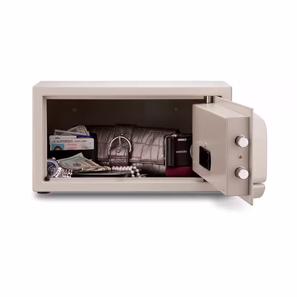 MESA 0.4 cu. ft. All Steel Hotel Safe with Electronic Lock, Cream