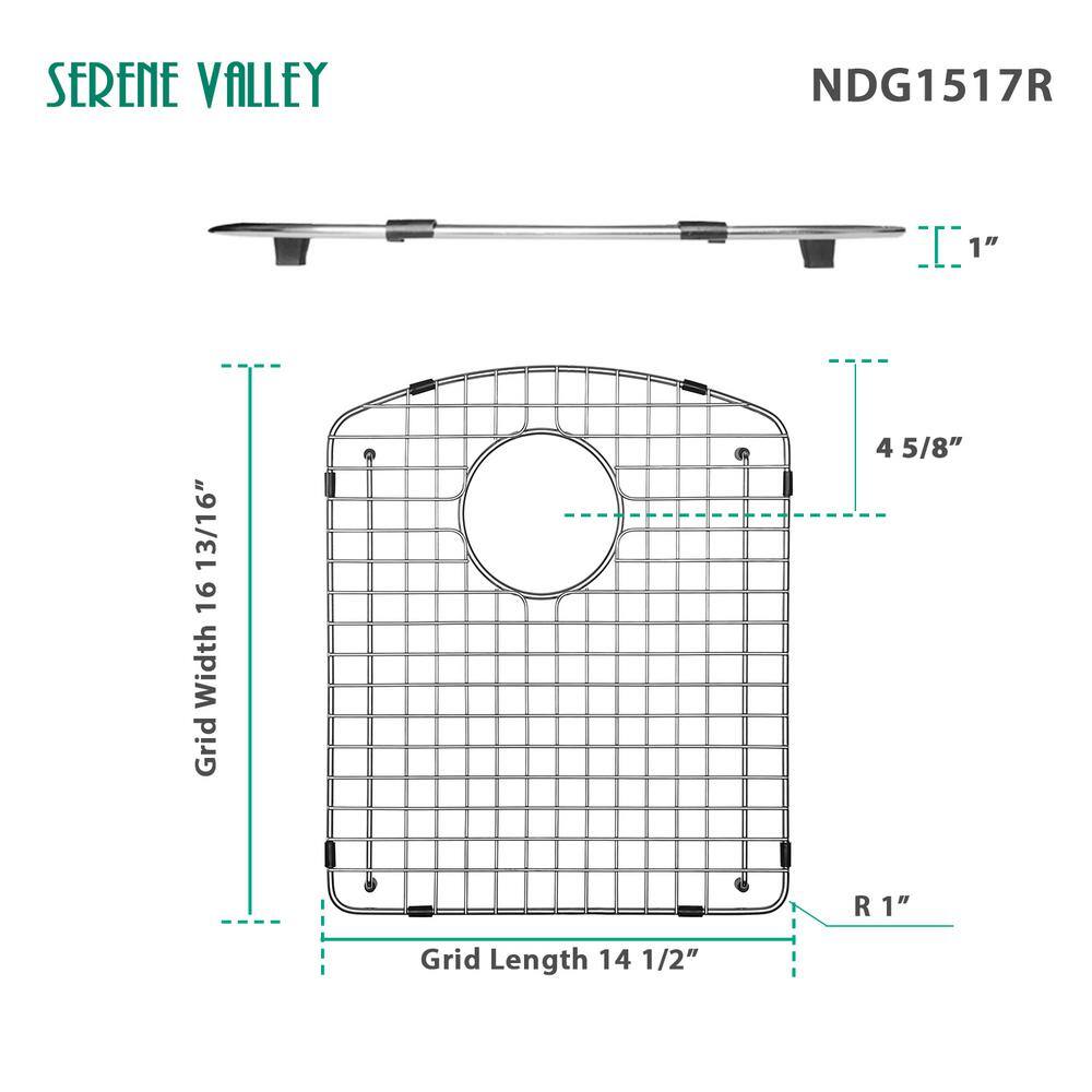 SERENE VALLEY 14.49 in. x 16.81 in. Rear Drain Heavy-Duty Stainless-Steel Sink Protector