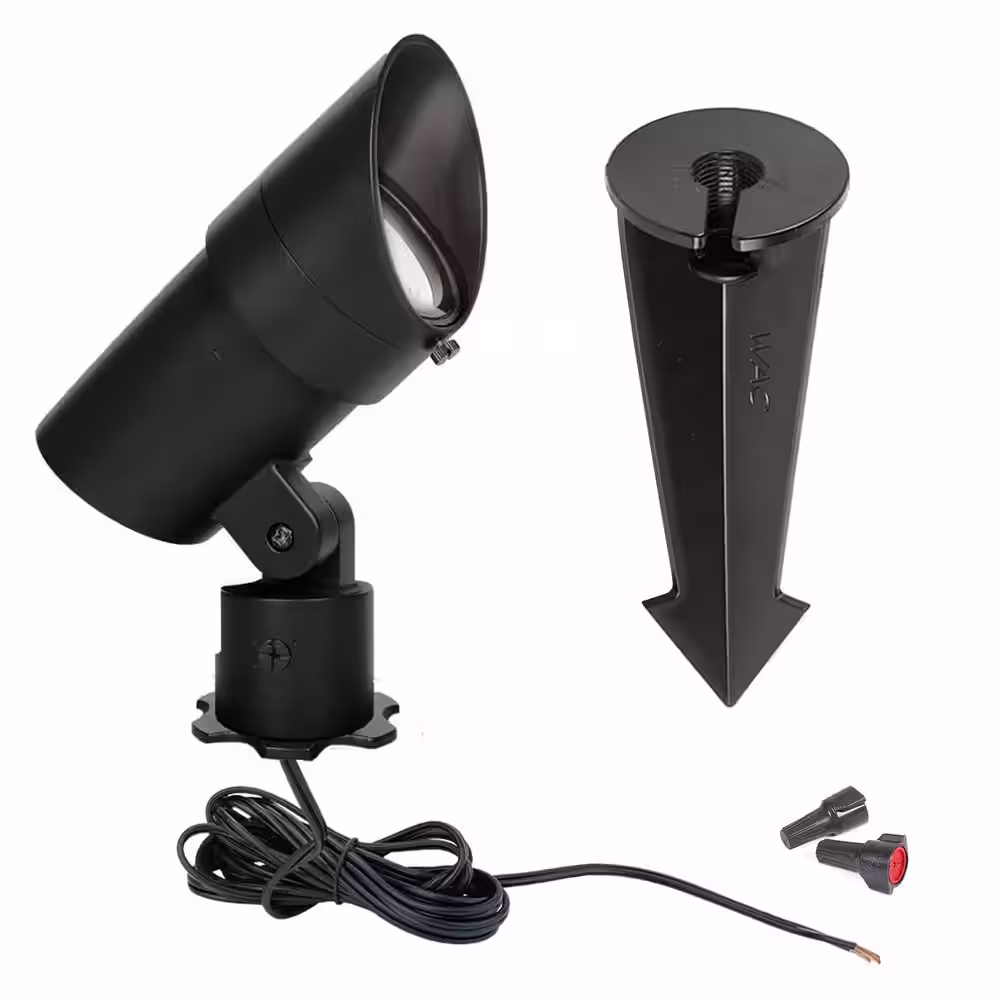 None Grand Accent 2300 Lumens Black Low Voltage LED Outdoor Spotlight with IP66 Rated and 4000K LED