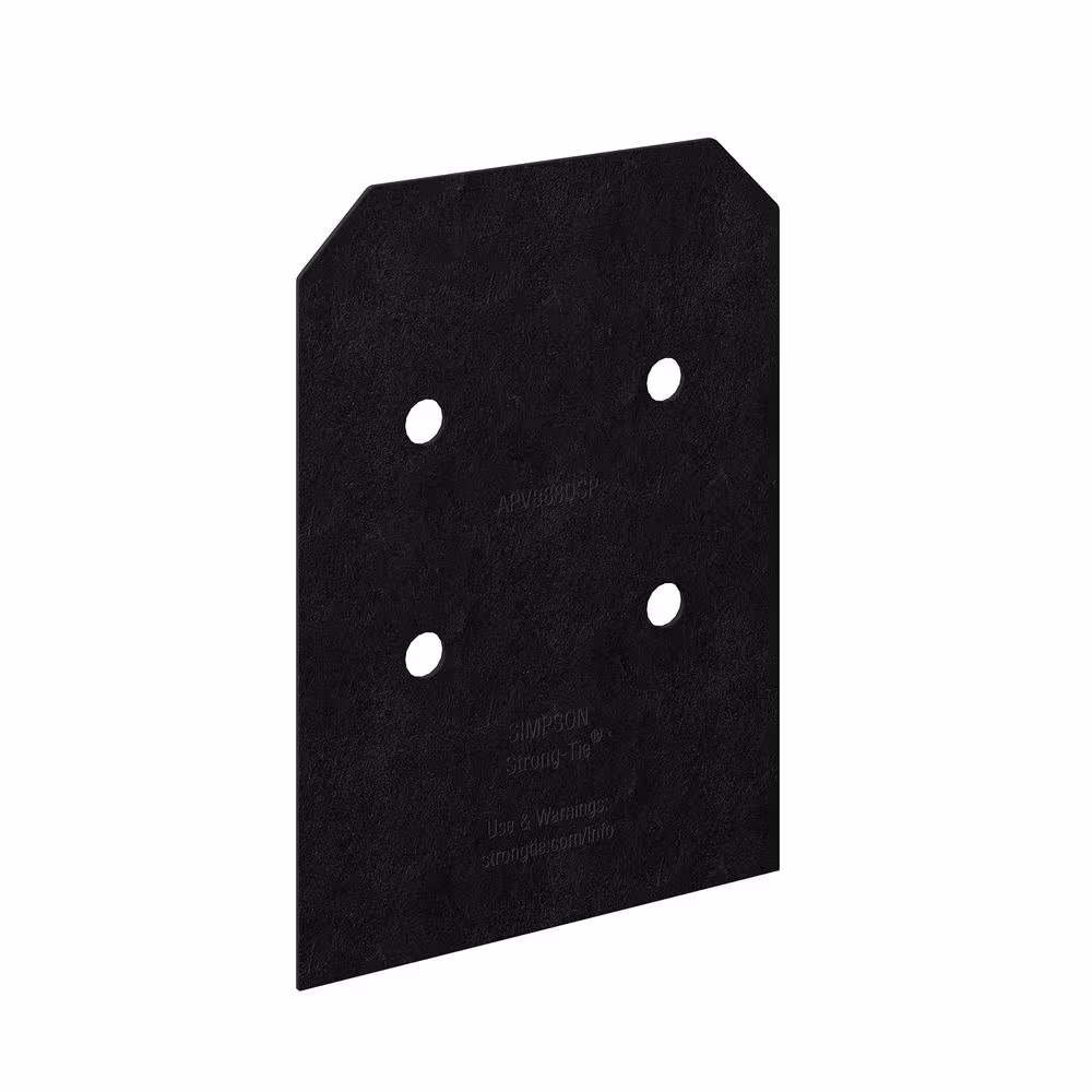 Simpson Strong-Tie Outdoor Accents Avant Collection ZMAX, Black Post Base Side Plate for 8x Lumber (2-Pack)