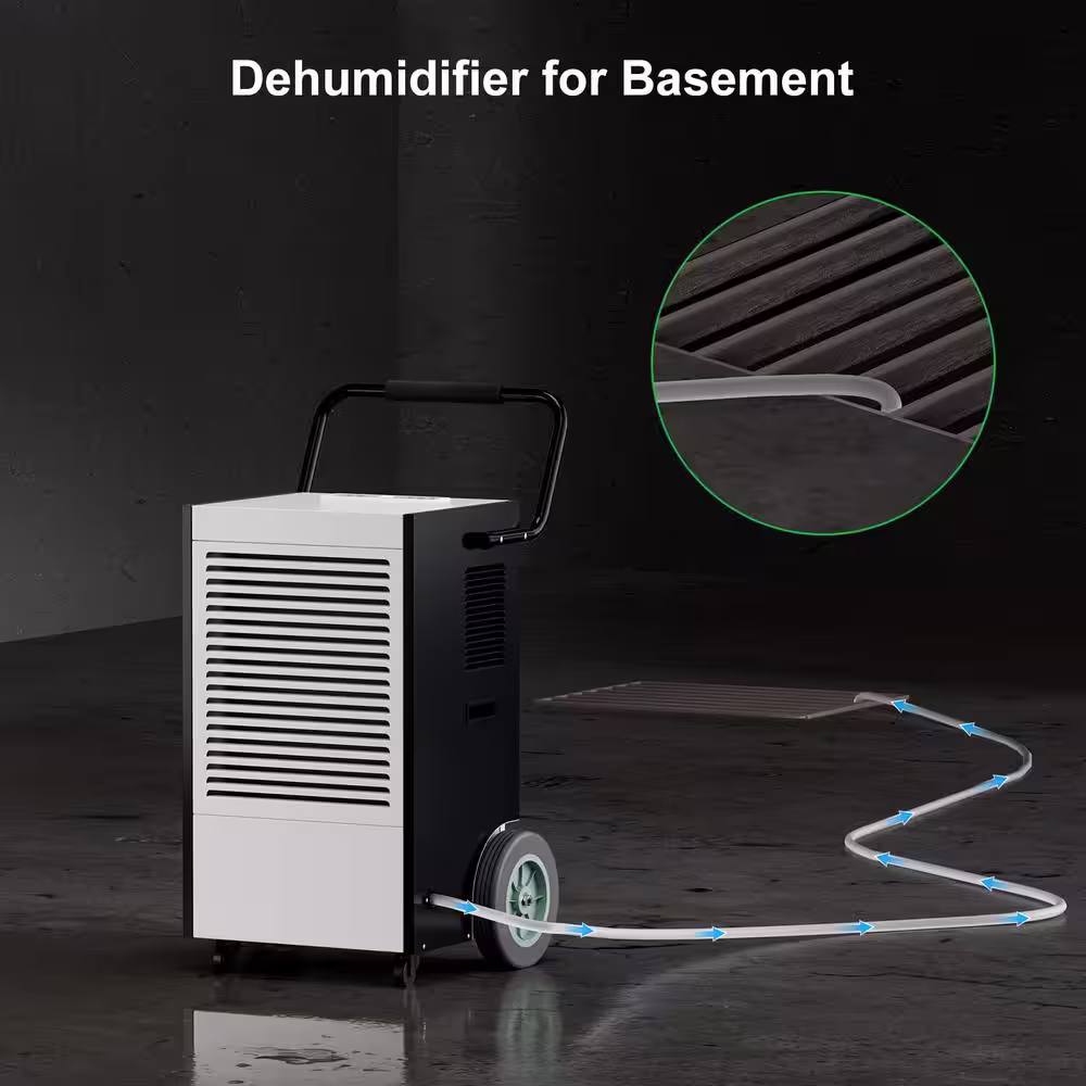 None 225 pt. 8000 sq. ft. Commercial Dehumidifiers in. Blacks with Handles and Wheels