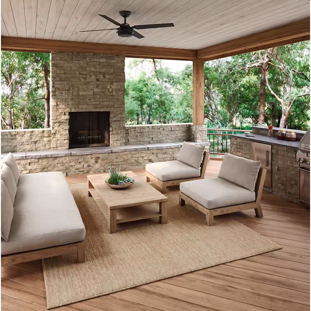 Hunter Chronicle 54 in. Indoor/Outdoor Matte Black Ceiling Fan with wall control