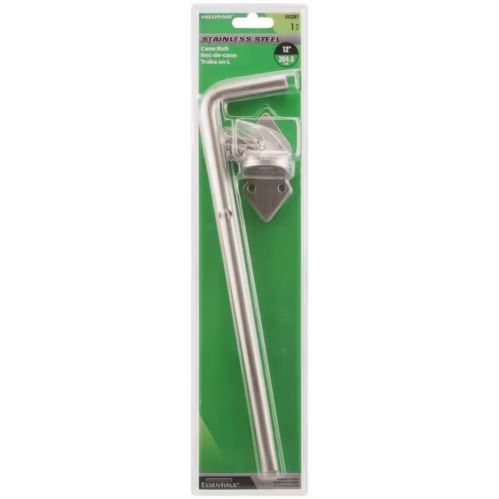 Hardware Essentials 1/2 in. x 12 in. Stainless Steel Non-Adjustable Throw Cane Bolt (3-Pack)