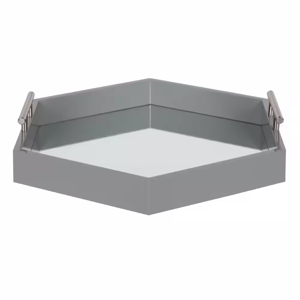 Kate and Laurel Lipton Gray Decorative Tray