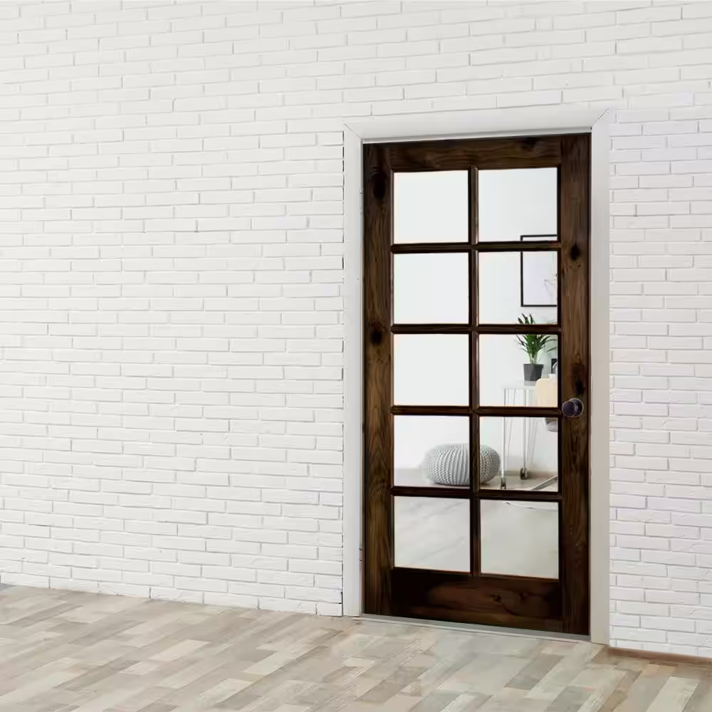 Krosswood Doors Rustic Knotty Alder 10-Lite TDL Wood Stainable Interior Door Slab